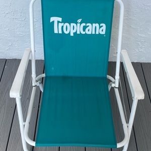 Vintage Tropicana Orange Juice OJ Travel Chair Line Foldable Lawn Beach Chair